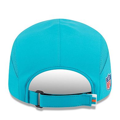 Men's New Era Aqua Miami Dolphins 2025 Sideline Runner Adjustable Hat
