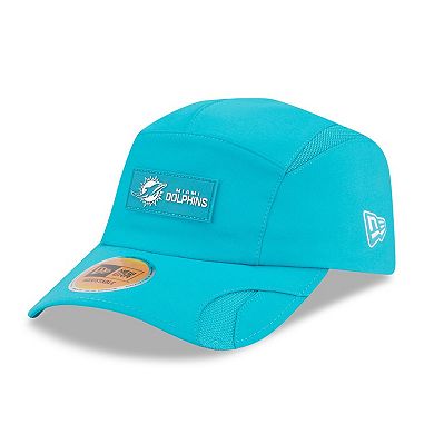 Men's New Era Aqua Miami Dolphins 2025 Sideline Runner Adjustable Hat