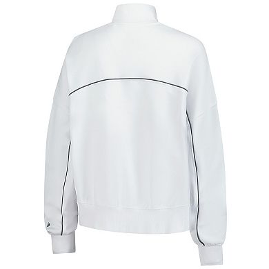 Women's New Era White Green Bay Packers Functional Fandom Quarter-Zip Sweatshirt