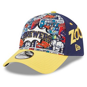 Youth New Era Navy/Gold Milwaukee Brewers 2025 MLB Diamond Hero Edition A-Frame 9FORTY Adjustable Hat