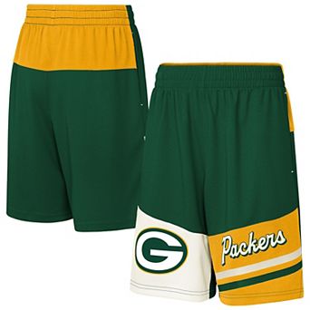 Youth Green Green Bay Packers Fandemonium Mesh Shorts