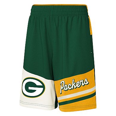 Youth Green Green Bay Packers Fandemonium Mesh Shorts