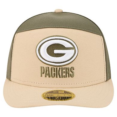 Men's New Era Light Beige/Olive Green Bay Packers Two-Tone Color Pack Split Panel 59FIFTY Fitted Hat