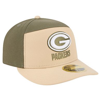 Men's New Era Light Beige/Olive Green Bay Packers Two-Tone Color Pack Split Panel 59FIFTY Fitted Hat