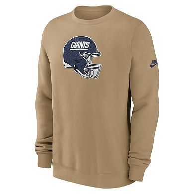 Men's Nike Tan New York Giants Swing Pass Rewind Club Pullover Sweatshirt