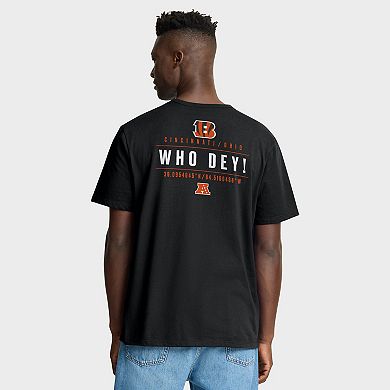 Men's Fanatics Black Cincinnati Bengals Passing Pocket Legacy T-Shirt