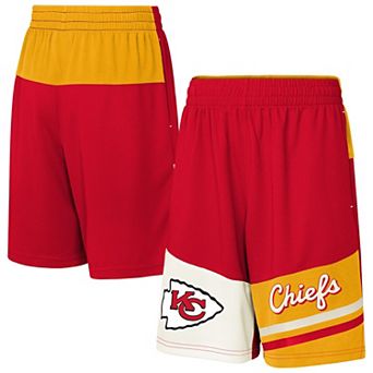 Youth Red Kansas City Chiefs Fandemonium Mesh Shorts