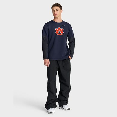 Men's Nike Navy Auburn Tigers 2025 Sideline Coach Dri-FIT Long Sleeve T-Shirt