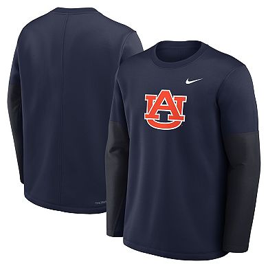 Men's Nike Navy Auburn Tigers 2025 Sideline Coach Dri-FIT Long Sleeve T-Shirt