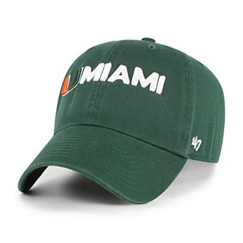 Men's '47 Green Miami Hurricanes Clean Up Adjustable Hat