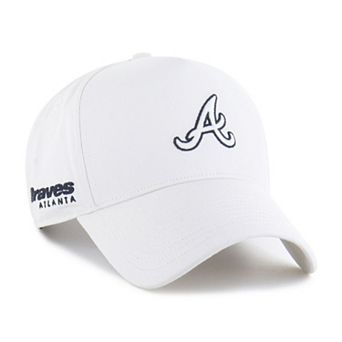 Men's '47 White Atlanta Braves Foundational Pinch Offside Adjustable Hat