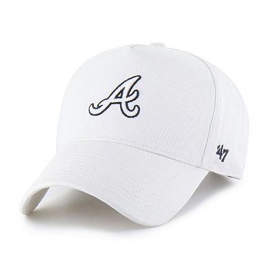 Men's '47 White Atlanta Braves Foundational Pinch Offside Adjustable Hat