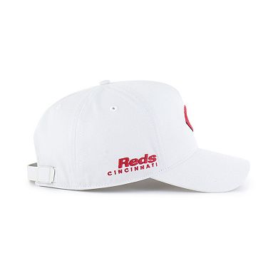 Men's '47 White Cincinnati Reds Foundational Pinch Offside Adjustable Hat