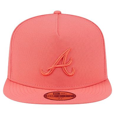 Men's New Era Coral Atlanta Braves Color Pack A-Frame 59FIFTY Fitted Hat