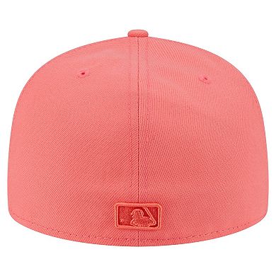 Men's New Era Coral Atlanta Braves Color Pack A-Frame 59FIFTY Fitted Hat