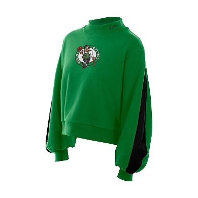 Women's New Era Kelly Green Boston Celtics Sport Night Balloon Sleeves Sweatshirt