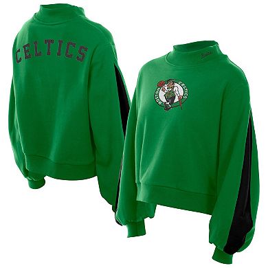 Women's New Era Kelly Green Boston Celtics Sport Night Balloon Sleeves Sweatshirt