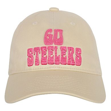 Girls Youth Outerstuff Cream Pittsburgh Steelers Blitz Adjustable Hat