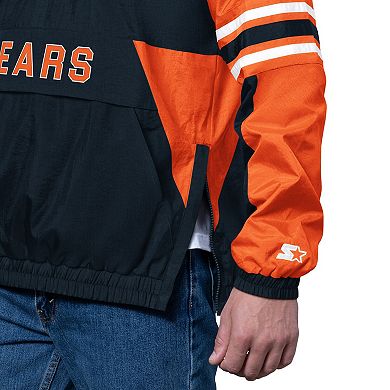 Men's Starter Navy Chicago Bears Prospect Half-Zip Pullover