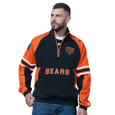 Men's Starter Navy Chicago Bears Prospect Half-Zip Pullover