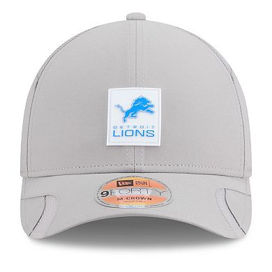 Men's New Era Gray Detroit Lions 2025 Sideline M-Crown 9FORTY Adjustable Hat