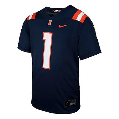 Youth Nike #1 Navy Illinois Fighting Illini Untouchable Replica Game Jersey