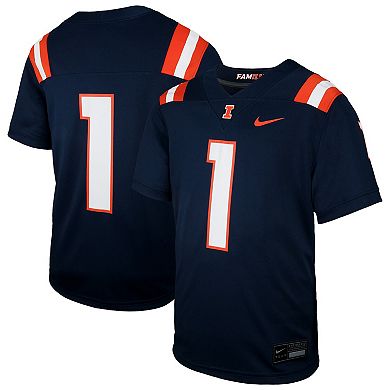 Youth Nike #1 Navy Illinois Fighting Illini Untouchable Replica Game Jersey
