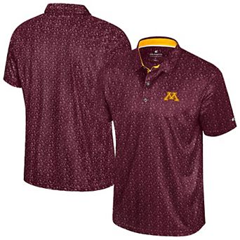 Men's Colosseum Maroon Minnesota Golden Gophers Football Print Polo
