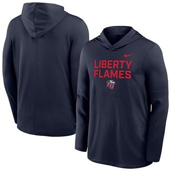 Men's Nike Navy Liberty Flames Sideline Dri-FIT Lightweight Hooded Top