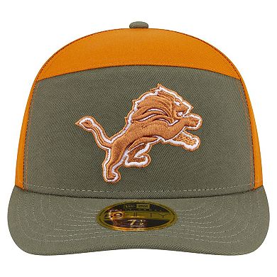 Men's New Era Olive/Brown Detroit Lions Two-Tone Color Pack Split Panel 59FIFTY Fitted Hat