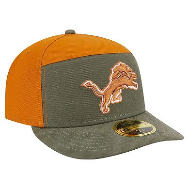 Men's New Era Olive/Brown Detroit Lions Two-Tone Color Pack Split Panel 59FIFTY Fitted Hat