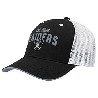 Youth Outerstuff Black Las Vegas Raiders Core Lockup Trucker Adjustable Hat