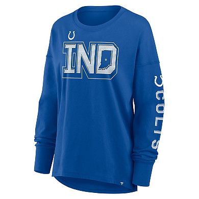 Women's Fanatics Royal Indianapolis Colts Hometown Legacy Long Sleeve T-Shirt