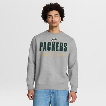 Men's Fanatics Heather Gray Green Bay Packers Direct Handoff Legacy Pullover Sweatshirt