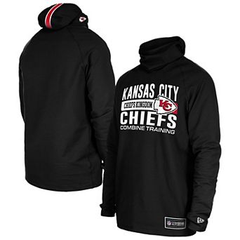 Men's New Era Black Kansas City Chiefs Functional Fandom Balaclava Helmet Stripe Tri-Blend Hoodie