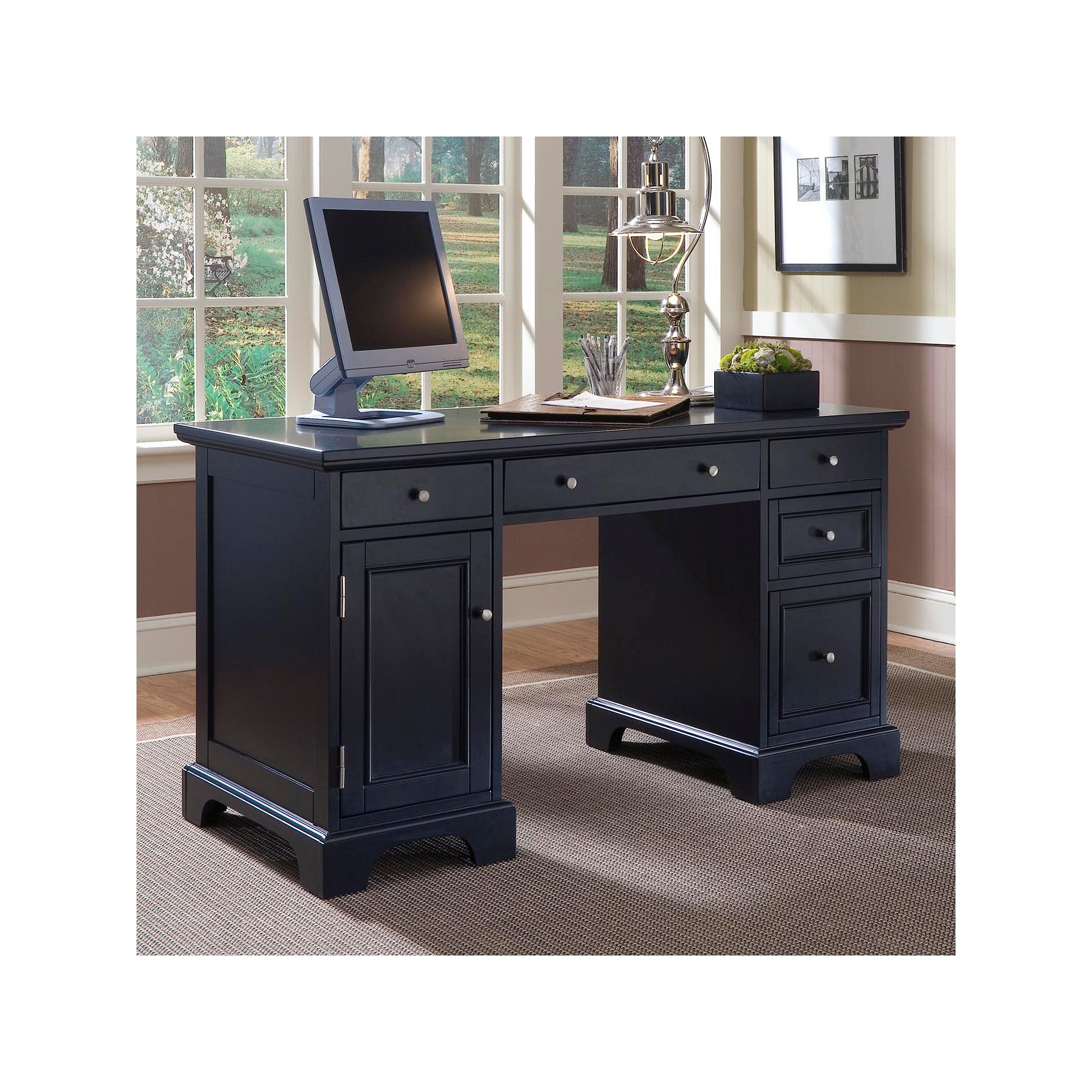 Bedford Pedestal Desk, Black