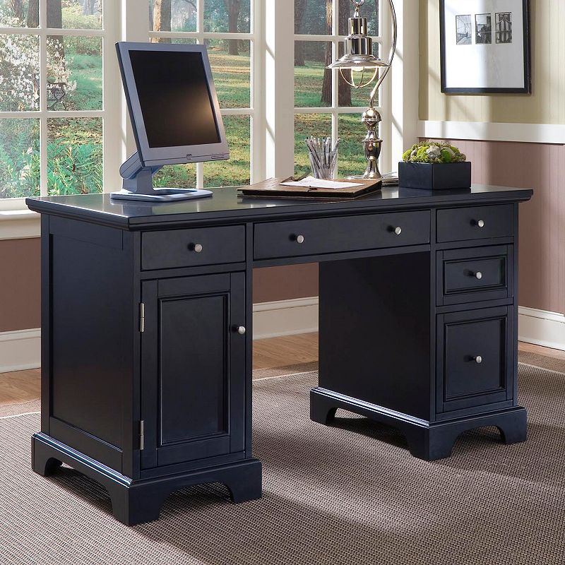 Bedford Pedestal Desk, Black, Furniture