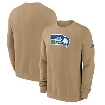 Men's Nike Tan Seattle Seahawks Swing Pass Rewind Club Pullover Sweatshirt