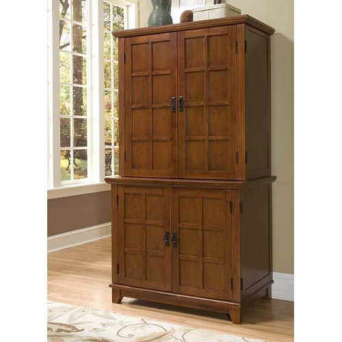 Arts Crafts Compact Office Cabinet Hutch