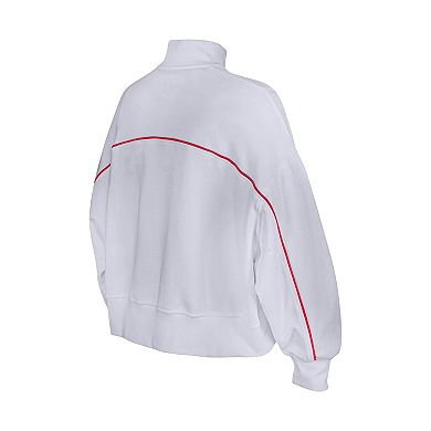 Women's New Era White San Francisco 49ers Functional Fandom Quarter-Zip Sweatshirt