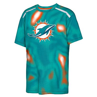 Youth Outerstuff Aqua Miami Dolphins End Zone Dri-Tek T-Shirt