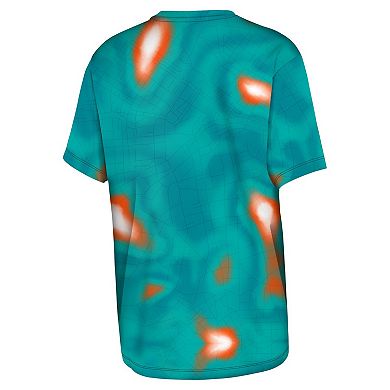 Youth Outerstuff Aqua Miami Dolphins End Zone Dri-Tek T-Shirt