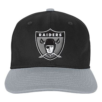Youth Outerstuff Black Las Vegas Raiders True Retro Adjustable Hat