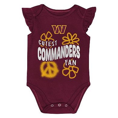Girls Newborn & Infant Outerstuff Washington Commanders The Sunshine Two-Piece Bodysuit Set
