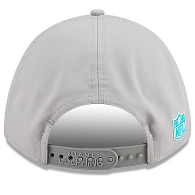 Men's New Era Gray Miami Dolphins 2025 Sideline M-Crown 9FORTY Adjustable Hat