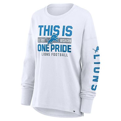 Women's Fanatics White Detroit Lions Hometown Legacy Long Sleeve T-Shirt