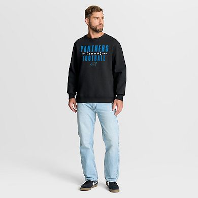 Men's Fanatics Black Carolina Panthers Powerful Throw Legacy Pullover Sweatshirt