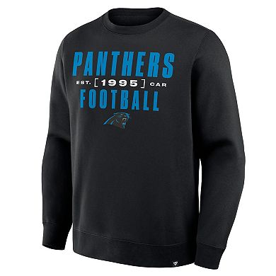 Men's Fanatics Black Carolina Panthers Powerful Throw Legacy Pullover Sweatshirt