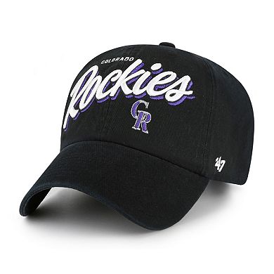Women's '47 Black Colorado Rockies Ariana Clean Up Adjustable Hat