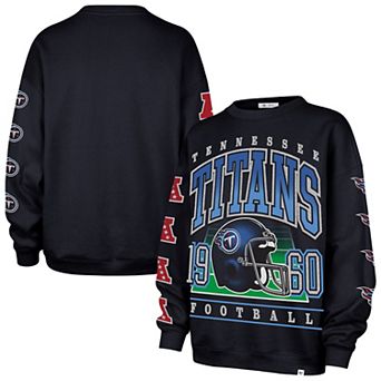 Women's '47 Navy Tennessee Titans Go Big Oversized Pullover Sweatshirt